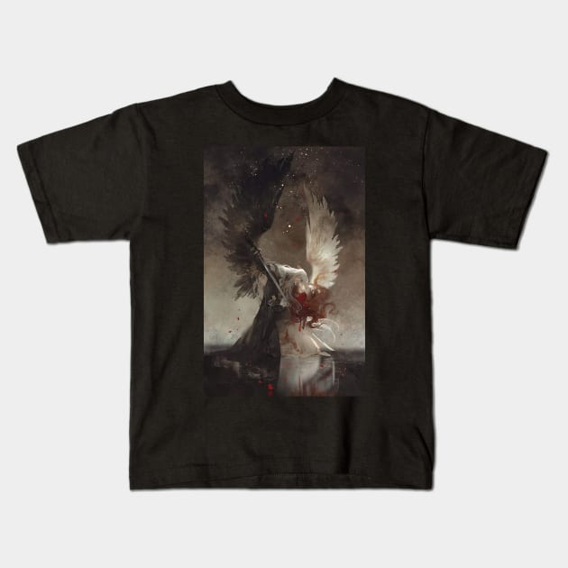 Angel and Evil Fantasy Kids T-Shirt by SkyfrNight